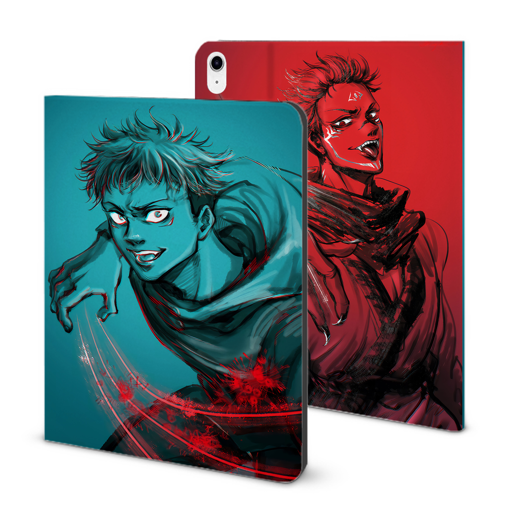 （画像用） 呪術廻戦 Jujutsu Kaisen IPad ケース ブック型 PUレザー TPU 耐衝撃 軽量 薄型 ペン収納なし 全面保護 IPad 各モデル対応